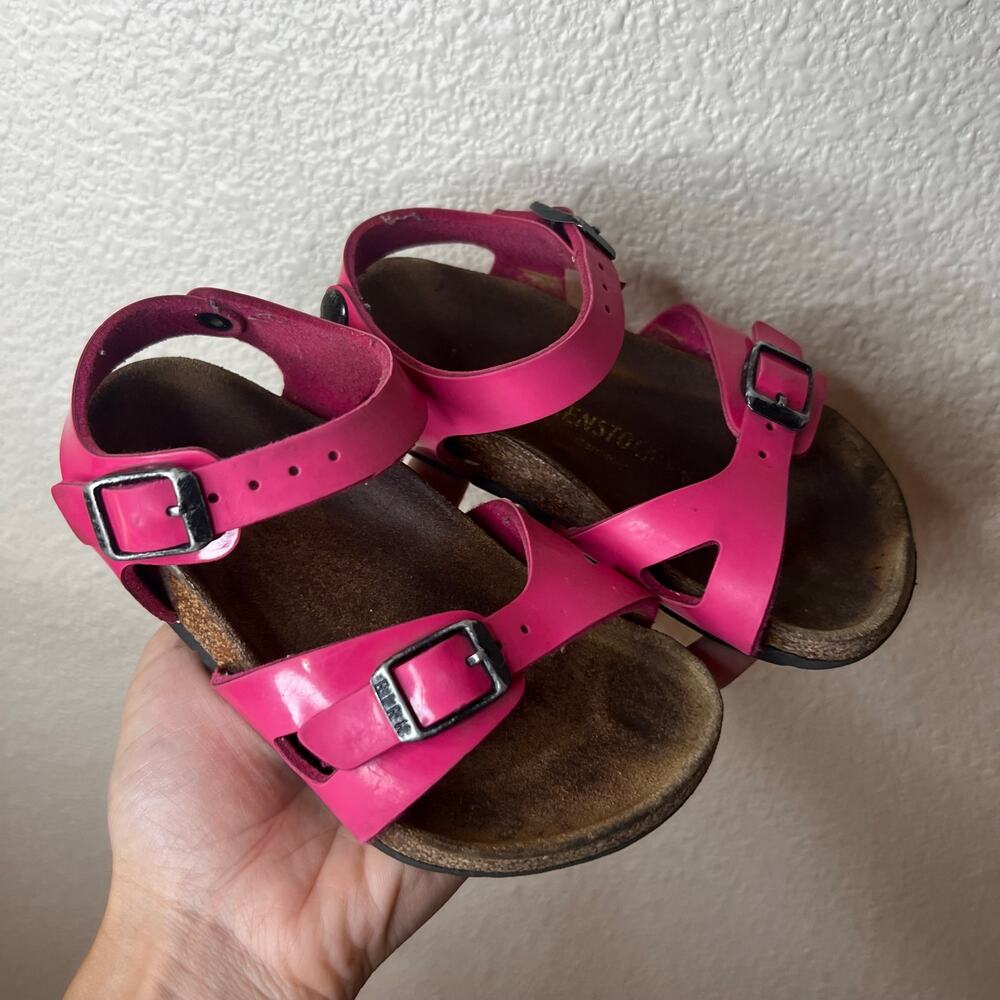 Birkenstock Rio sandals in pink and black sole 25 / C7